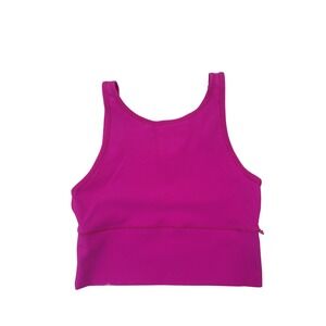 Lululemon Ribbed Power Pivot Tank Cropped Pink Yoga Top size 8